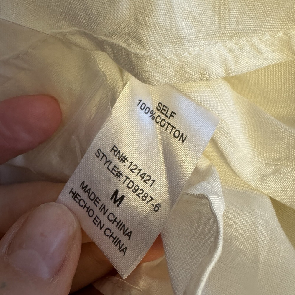 Ellison Dress Women's Size Medium Solid White Eyelet Ruffle Elsie New Bride Mini - Picture 9 of 9